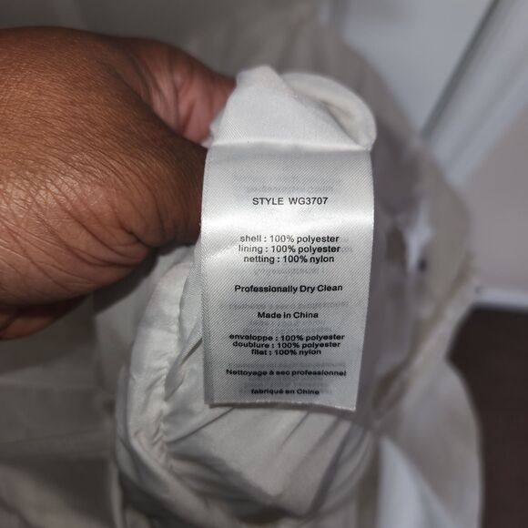 David's Bridal Pleated Strapless Wedding Dress Empire WaistSTYLE# WG3707Sz 10 - Picture 7 of 15